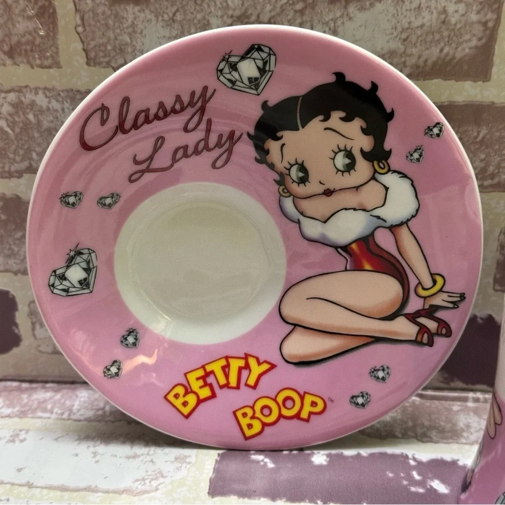 Betty Boop Pink and White Cup and Saucer Set